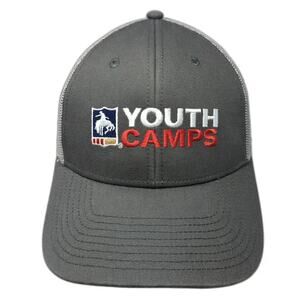 The Game Trucker Hat Gray One Size PRCA Youth Camps Rodeo Starts Here Mesh